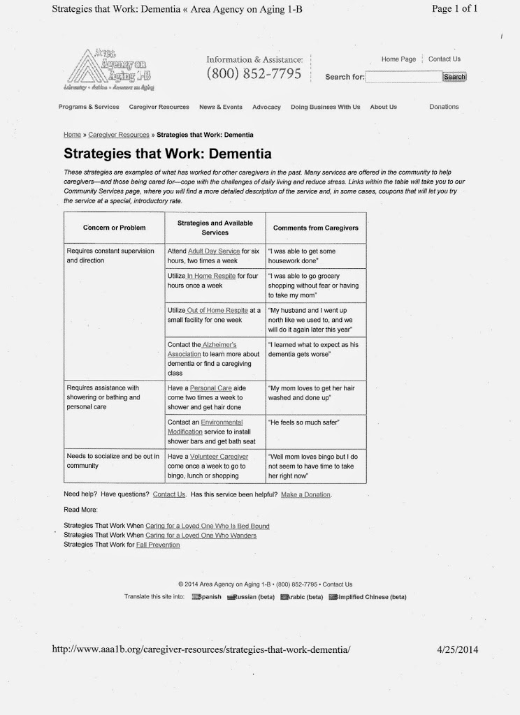 Strategies that Work:  Dementia