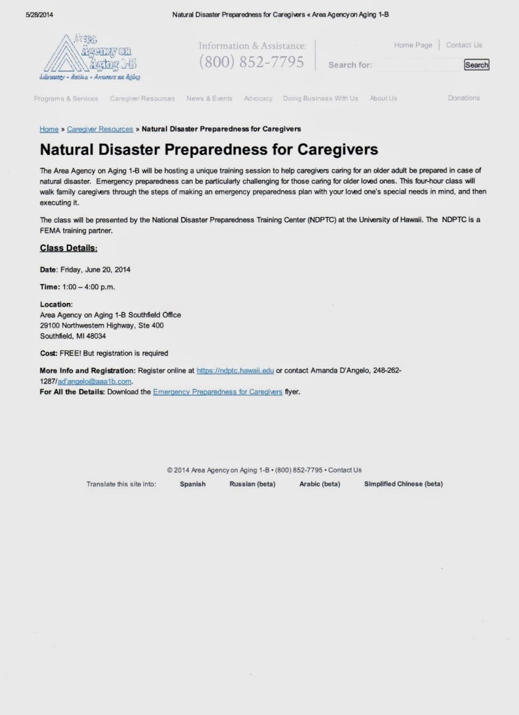 Natural Disaster Preparedness for Caregivers